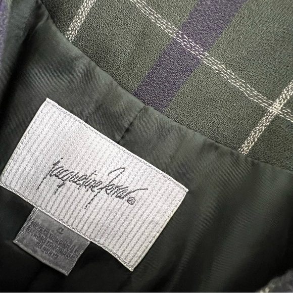 Jacqueline Ferrar Olive Green Plaid School Boy Style Dark Academia Blazer - Picture 3 of 10
